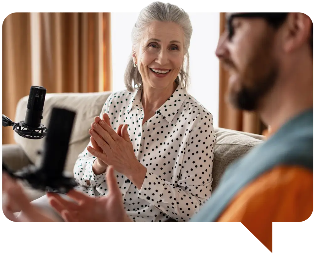 Elderly woman being interviewed | Reel Stellar Memories Fort Myers